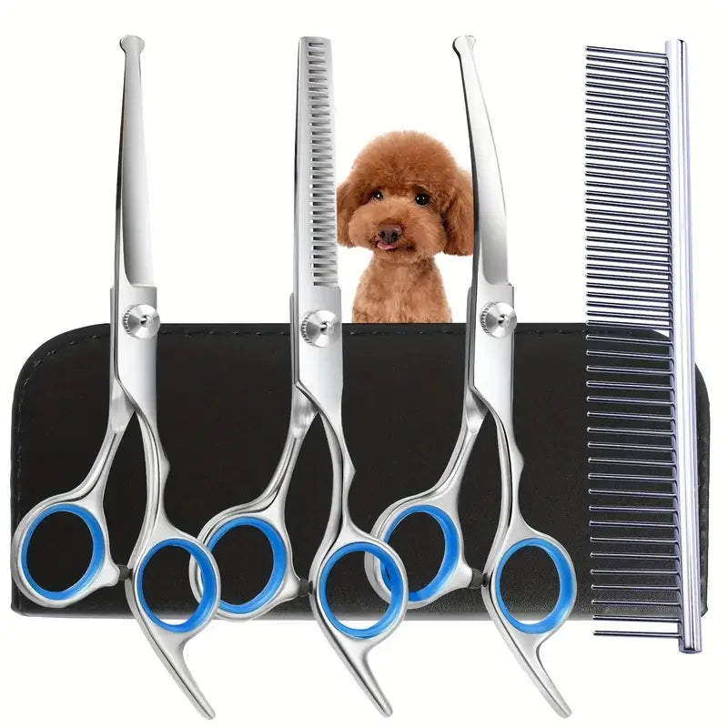 Professional Pet Grooming Scissors – Stainless Steel Dog Hair Shears