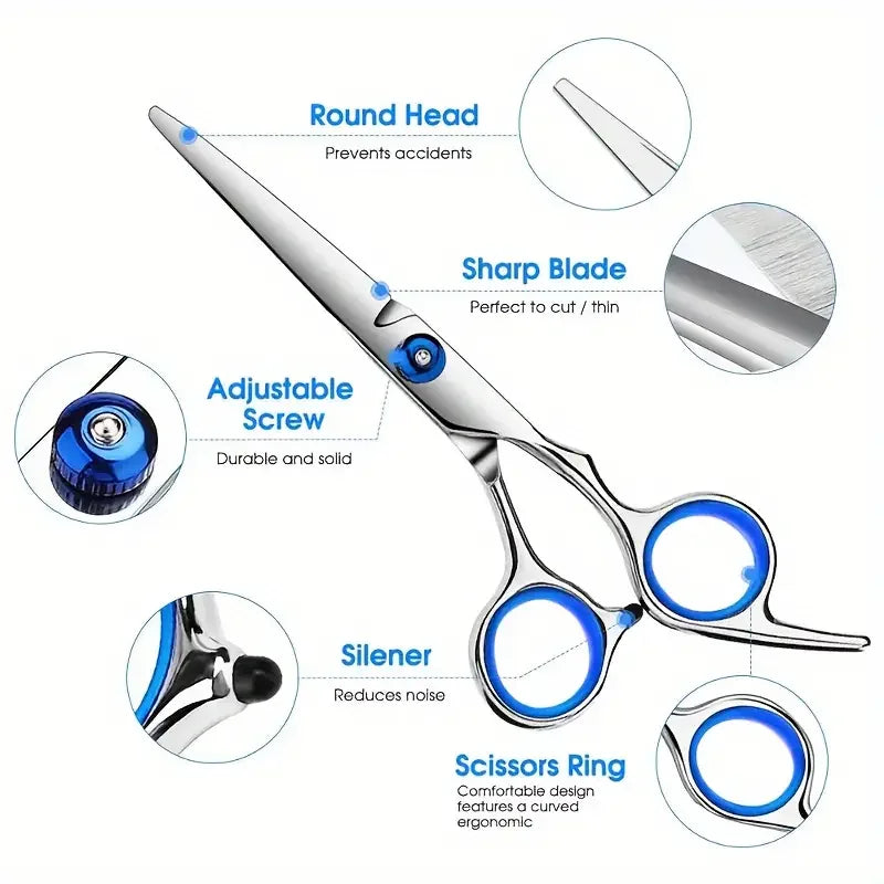Professional Pet Grooming Scissors – Stainless Steel Dog Hair Shears