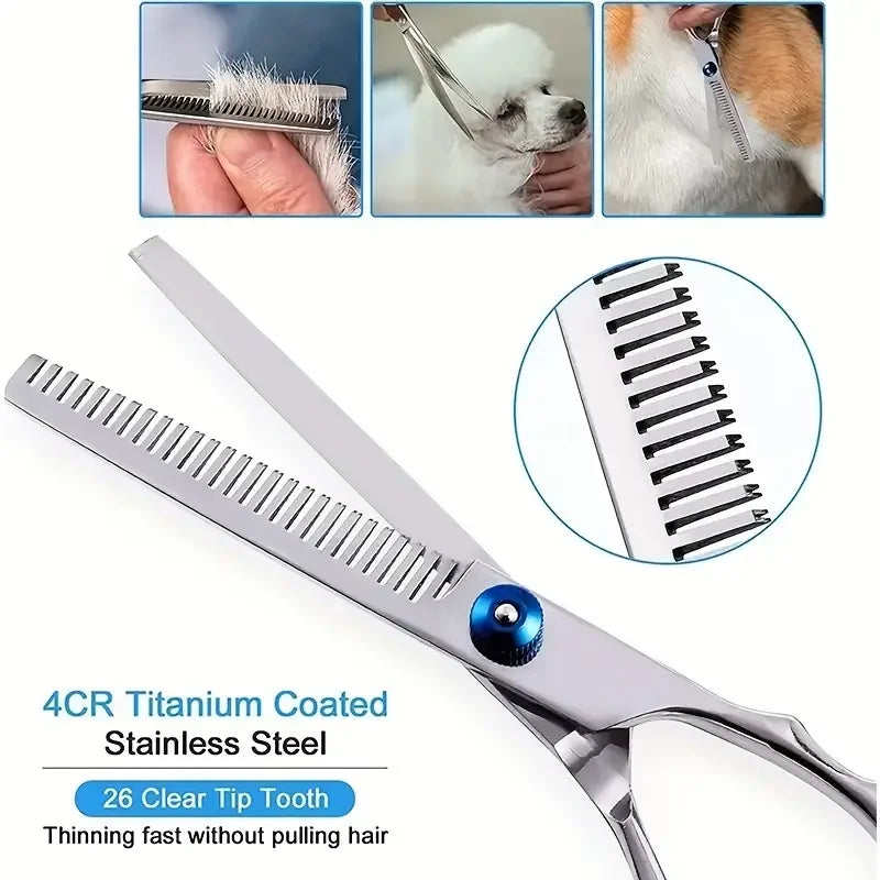 Professional Pet Grooming Scissors – Stainless Steel Dog Hair Shears