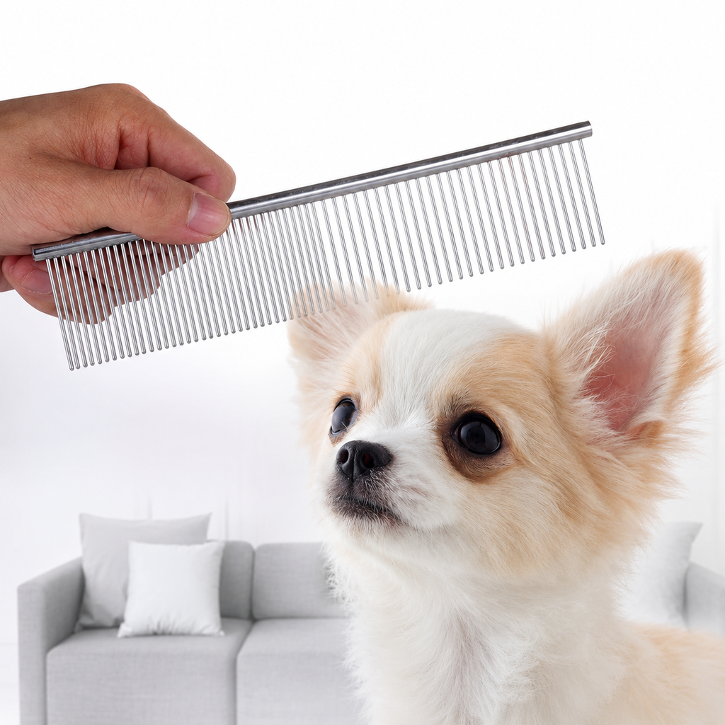Stainless Steel Puppy Grooming Comb – Hairbrush for Dogs & Cats