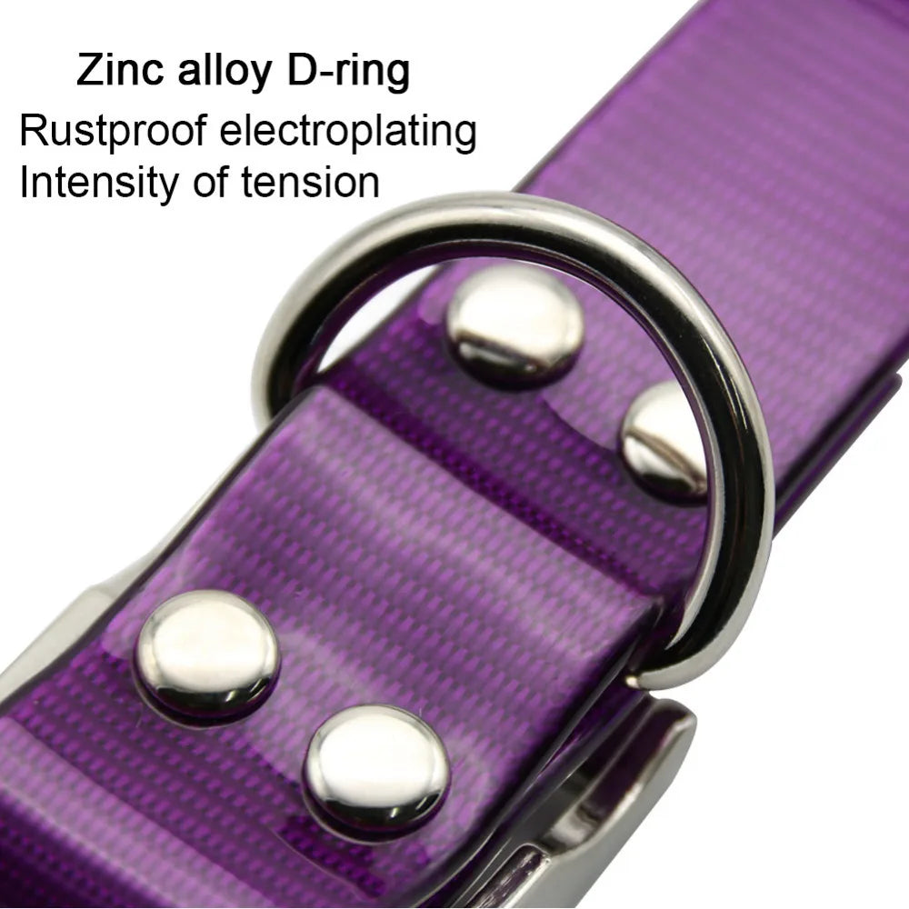 Waterproof TPU + Nylon Dog Collar | Durable, Easy-Clean Pet Collar in 7 Colors