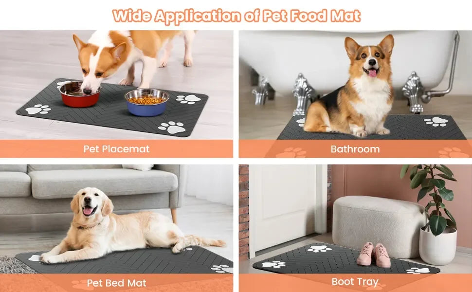 Pet Feeding Mat – Waterproof Absorbent Placemat for Dogs & Cats