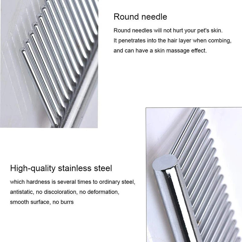 Stainless Steel Puppy Grooming Comb – Hairbrush for Dogs & Cats