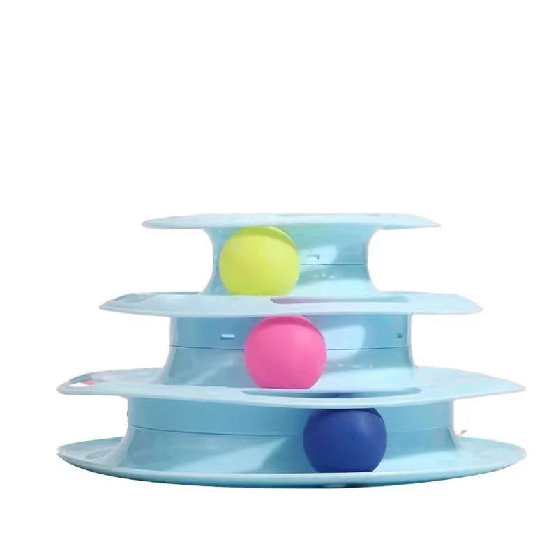 Three-Layer Cat Ball Tower – Interactive Track Toy for Kittens