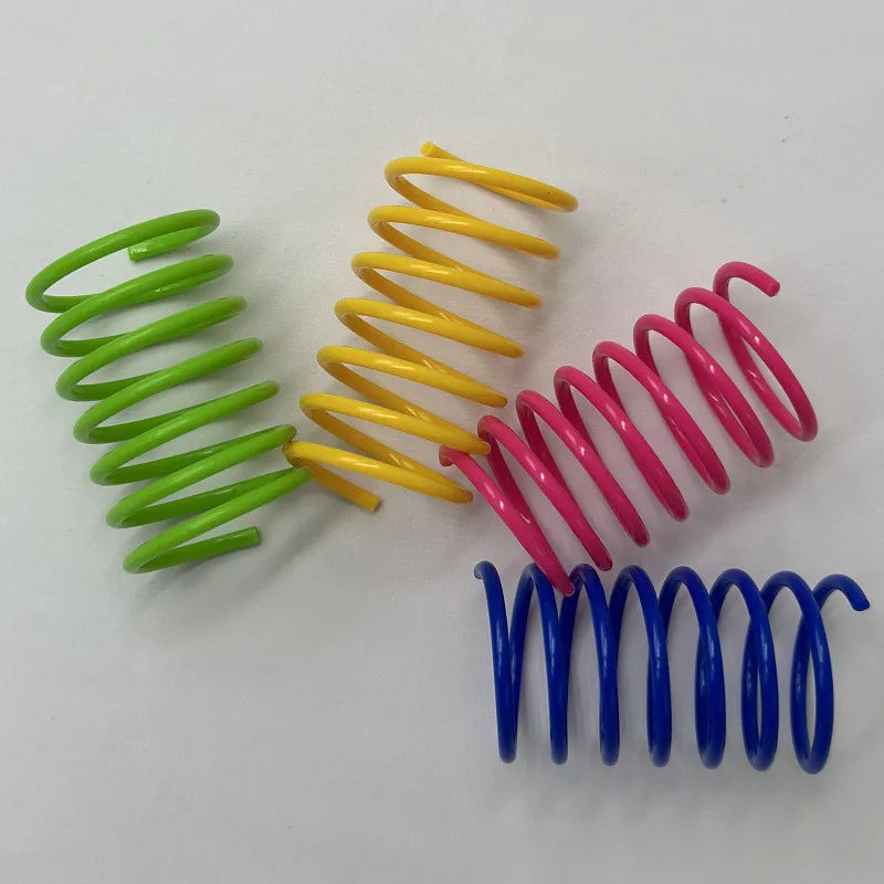 16-Piece Colorful Cat Spring Toys – Interactive Kitten Coil Plastic Toy for Cats