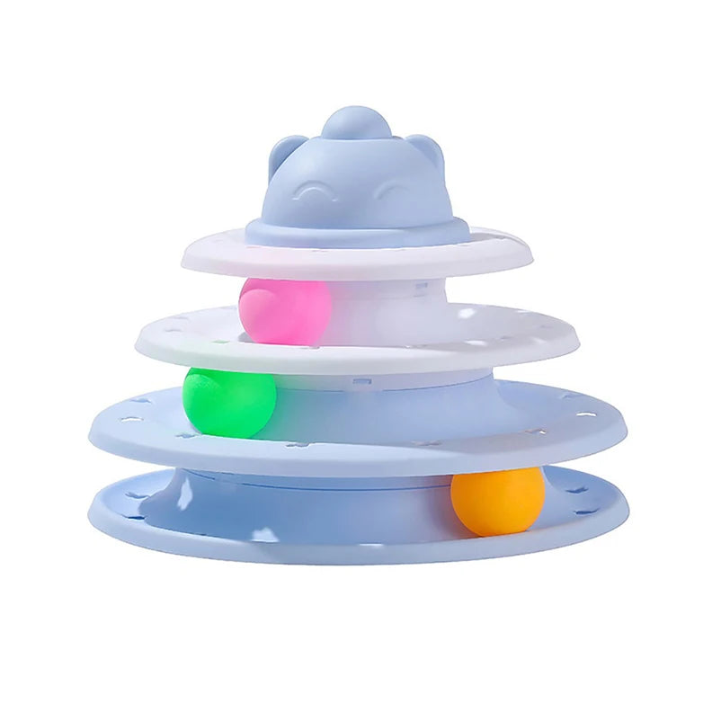 Three-Layer Cat Ball Tower – Interactive Track Toy for Kittens