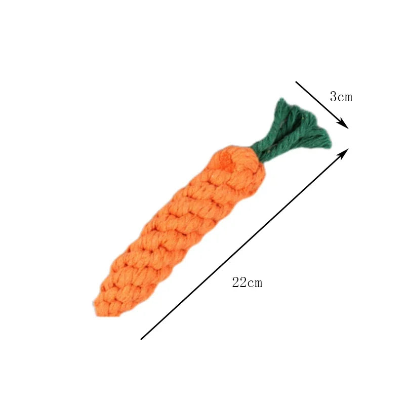 Cotton Rope Carrot Dog Toy – Durable Chew & Bite-Resistant Puppy Toy