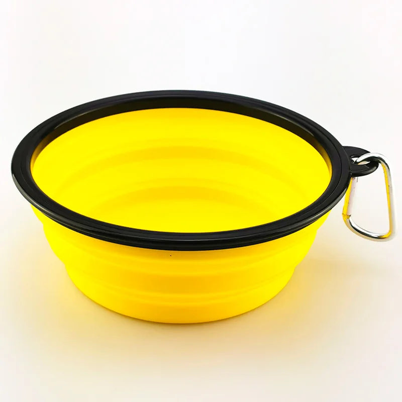 Collapsible Pet Bowl – Portable Silicone Dog & Cat Food and Water Dish with Carabiner