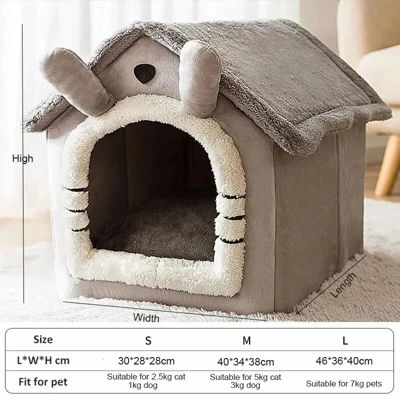 Indoor Soft Dog House | Cozy Pet Bed Tent with Removable Cushion for Small Dogs & Cats