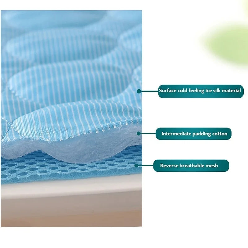 Summer Cooling Pet Mat – Ice Silk Bed for Dogs & Cats, Small to Large