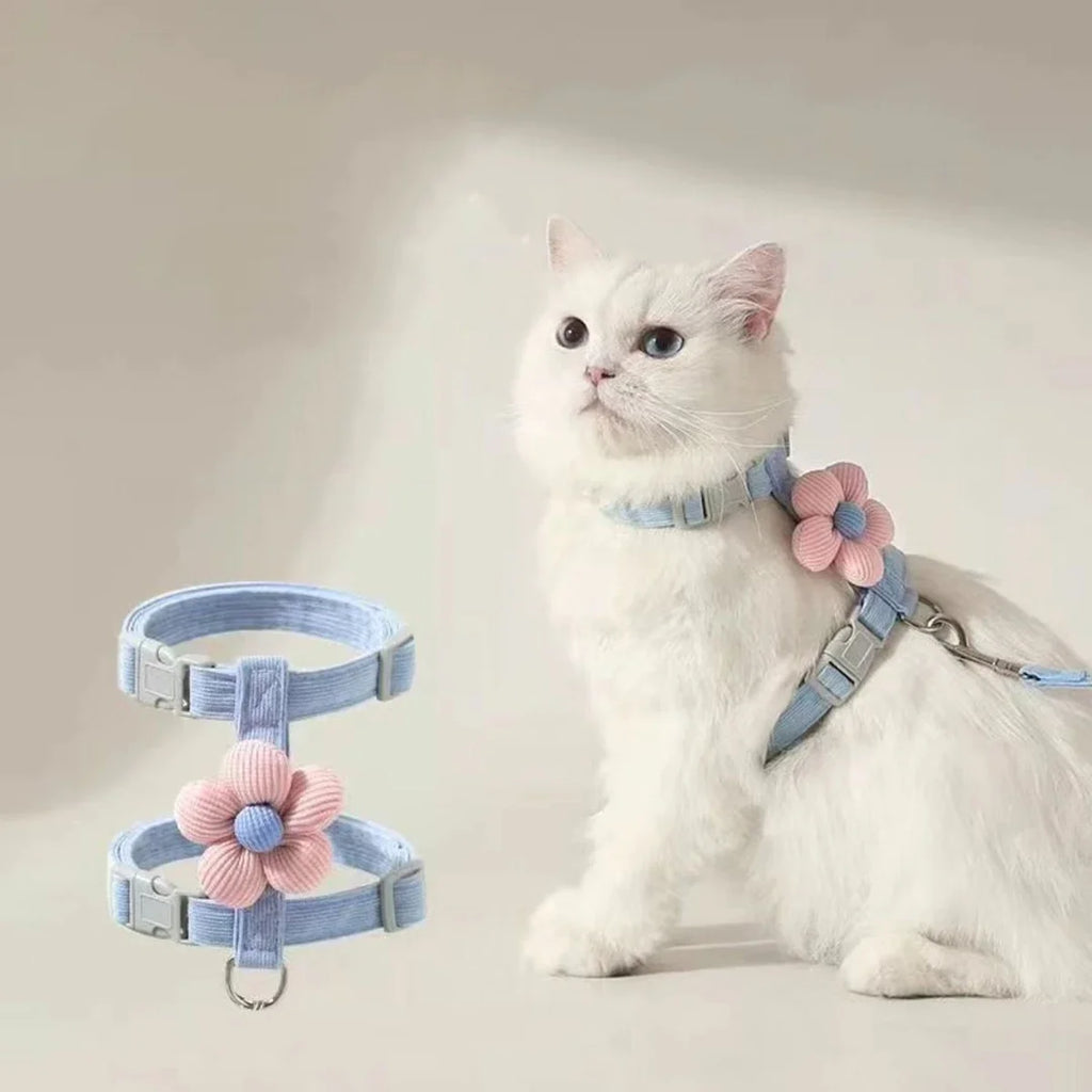 Adjustable Cat Harness & Leash Set – Breathable Chest Strap for Small Cats