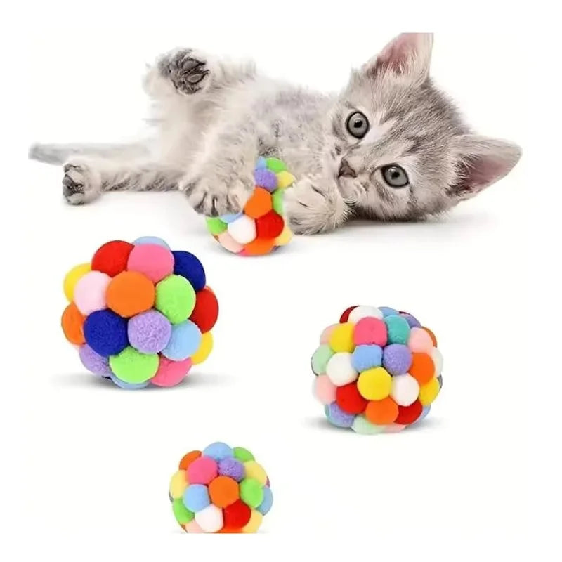Interactive Cat Plush Ball – Colorful Bouncy Toy for Self-Play & Entertainment
