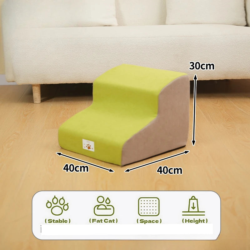 Memory Foam Pet Ramp – 2/3 Step Stair for Dogs & Cats, Removable & Washable