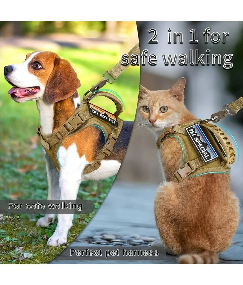 Tactical Cat & Dog Harness – Adjustable Vest with Handle for Training & Walking