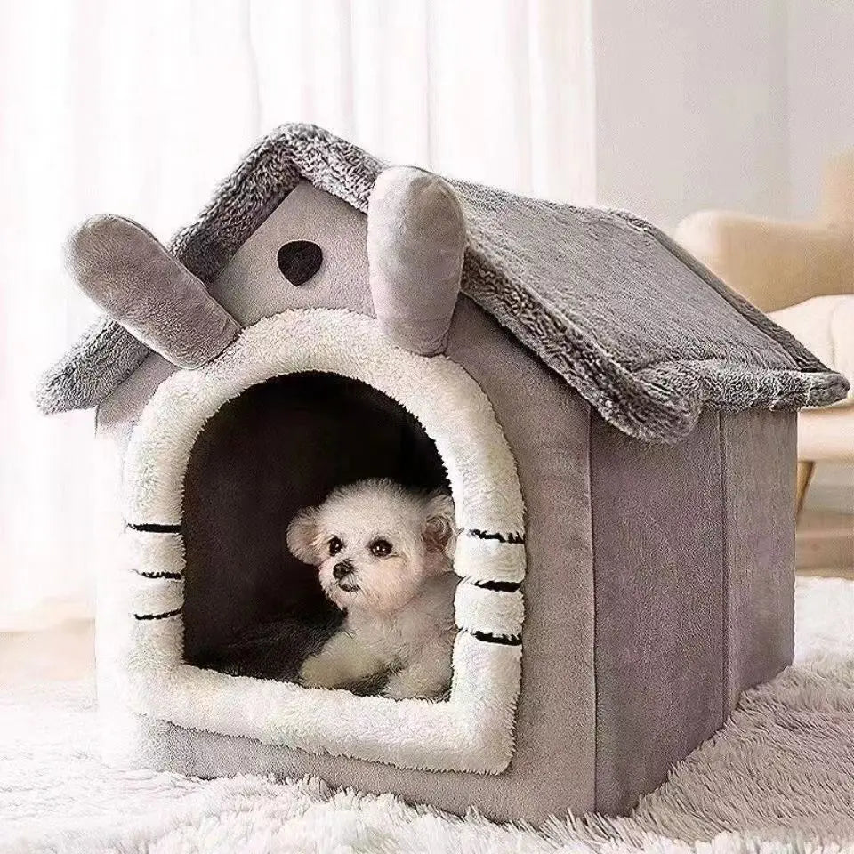 Indoor Soft Dog House | Cozy Pet Bed Tent with Removable Cushion for Small Dogs & Cats