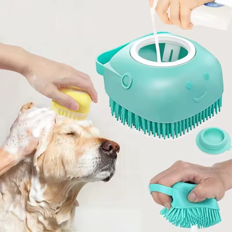 Pet Bath Massage Brush – Soft Silicone Grooming Tool for Dogs & Cats