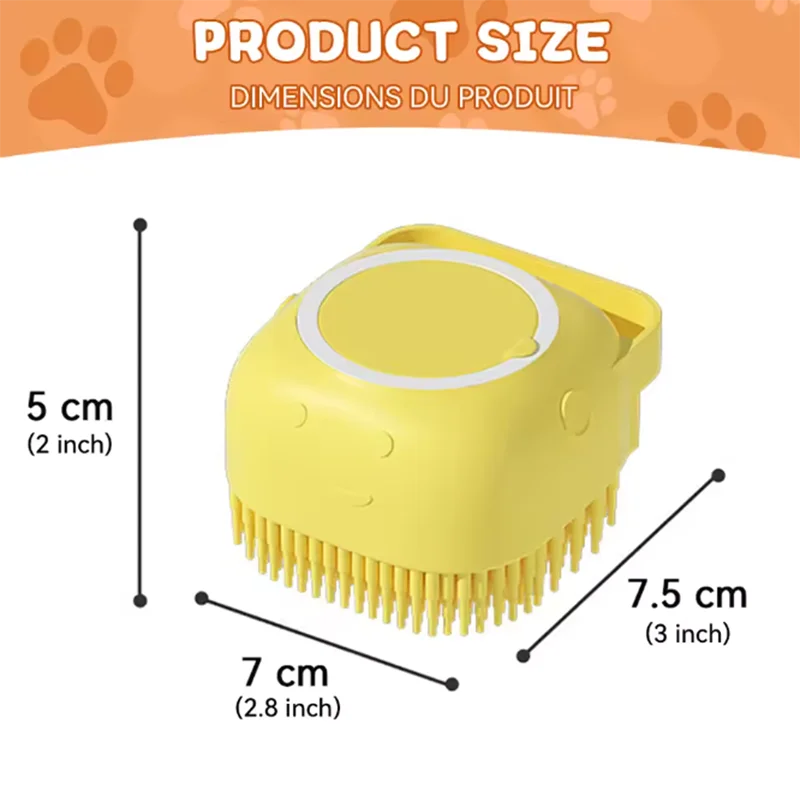 Pet Bath Massage Brush – Soft Silicone Grooming Tool for Dogs & Cats