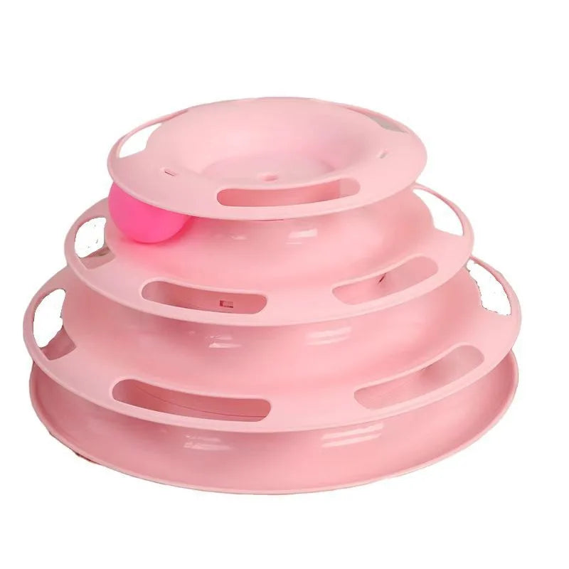 Three-Layer Cat Ball Tower – Interactive Track Toy for Kittens
