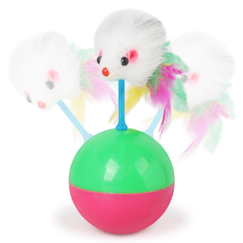 Interactive Cat & Dog Mouse Toy | Self-Righting Teaser for Play & Exercise