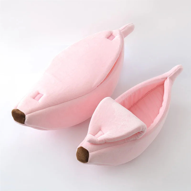 Banana-Shaped Cat & Dog Bed | Cozy Indoor Pet Bed for Small Cats & Dogs