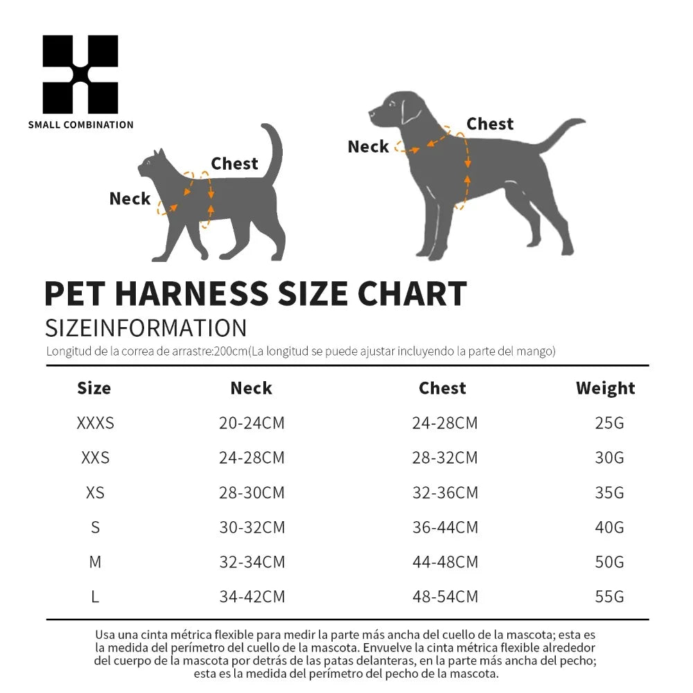 Adjustable Dog Harness & Leash Set – Reflective Vest for Small & Medium Dogs