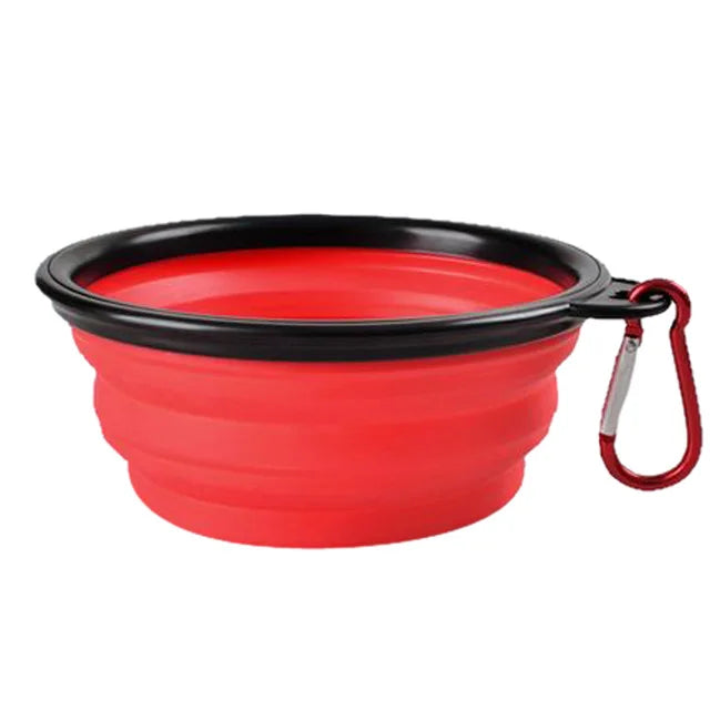 Collapsible Pet Bowl – Portable Silicone Dog & Cat Food and Water Dish with Carabiner
