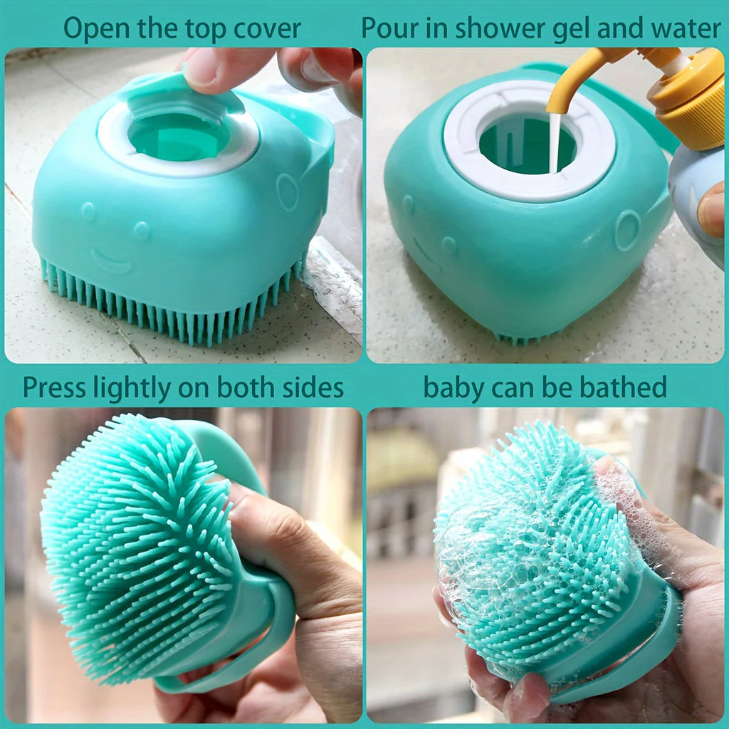 Dog & Cat Bath Brush – Silicone Massage & Shampoo Dispenser