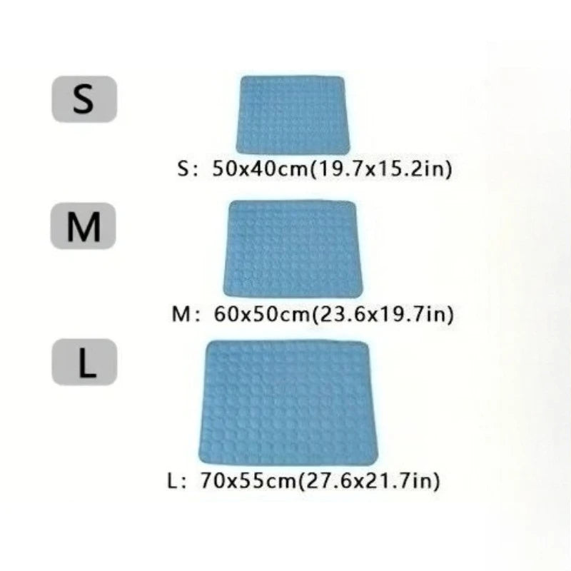 Summer Cooling Pet Mat – Ice Silk Bed for Dogs & Cats, Small to Large