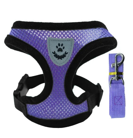 Adjustable Mesh Cat Harness Vest – Breathable Walking Leash for Small & Medium Pets