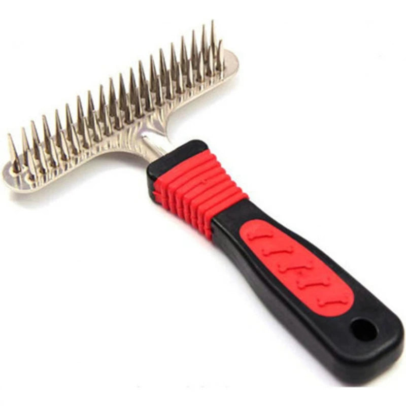 Deshedding Grooming Rake – Detangling Comb for Long-Haired Dogs