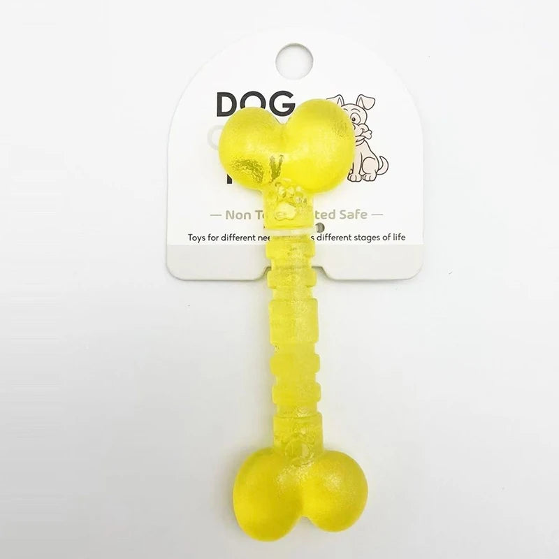 Interactive Rubber Dog Toys | Bite-Resistant Chew Bones & Rings for Small Dogs
