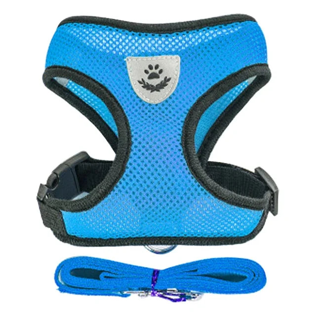 Adjustable Mesh Cat Harness Vest – Breathable Walking Leash for Small & Medium Pets