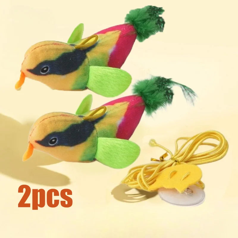 Interactive Cat Bird Toy | Catnip Plush Teaser with Realistic Sound