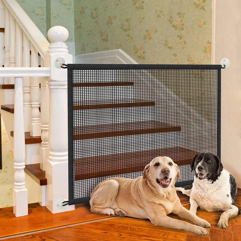 Portable Dog Safety Gate – Breathable Mesh Barrier for Stairs & Play Areas