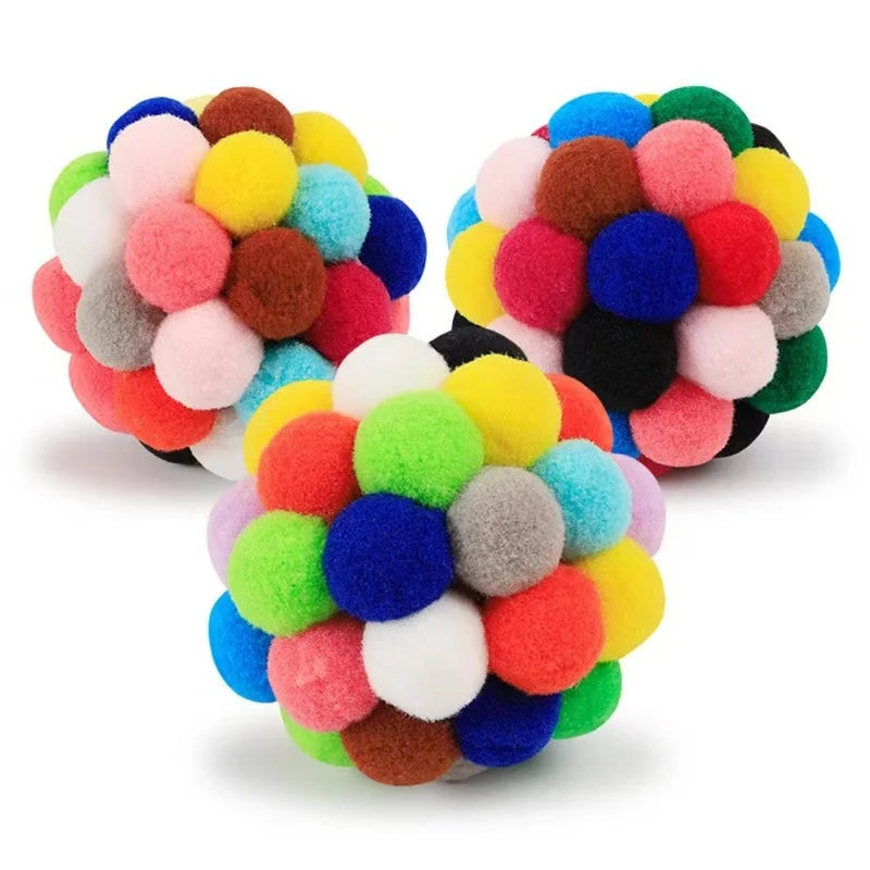 Interactive Cat Plush Ball – Colorful Bouncy Toy for Self-Play & Entertainment