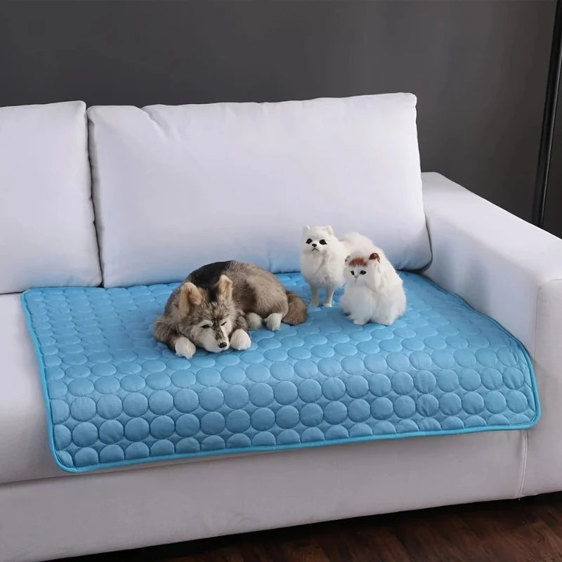 Summer Cooling Pet Mat – Ice Silk Bed for Dogs & Cats, Small to Large
