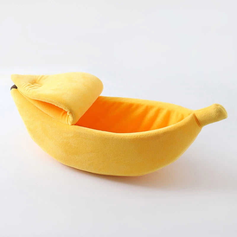 Banana-Shaped Cat & Dog Bed | Cozy Indoor Pet Bed for Small Cats & Dogs