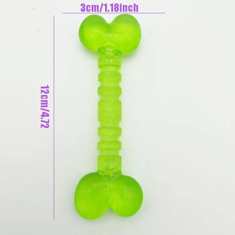 Interactive Rubber Dog Toys | Bite-Resistant Chew Bones & Rings for Small Dogs