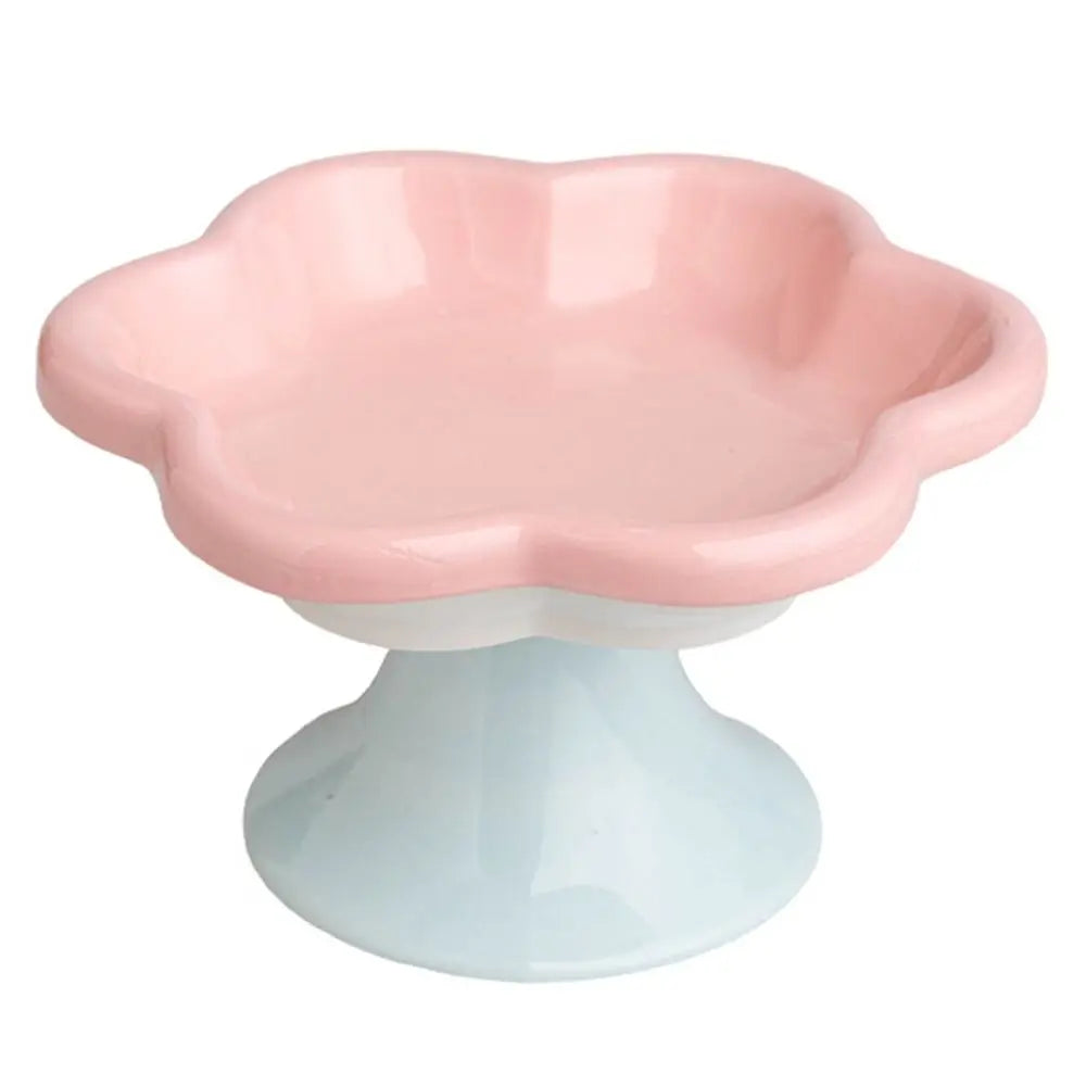 Anti-Tip Ceramic Cat Bowl – Elevated Pet Feeder for Eating & Drinking