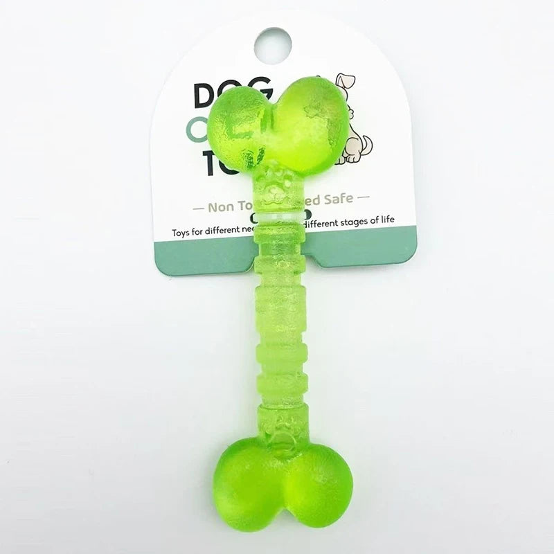 Interactive Rubber Dog Toys | Bite-Resistant Chew Bones & Rings for Small Dogs
