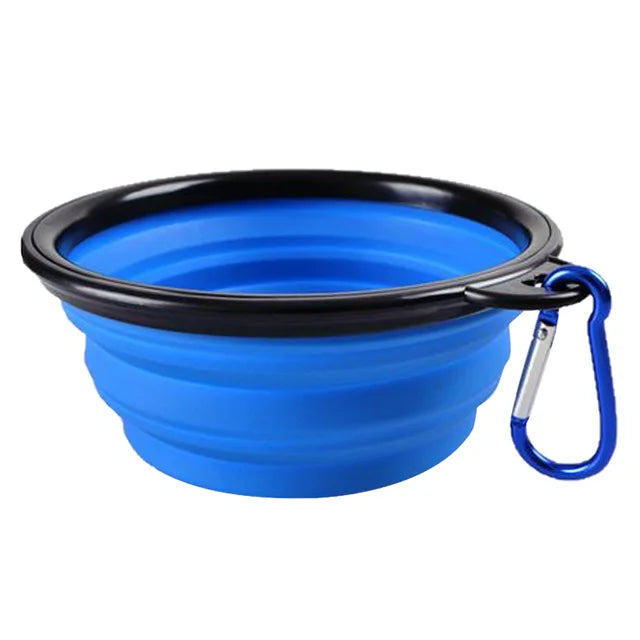 Collapsible Pet Bowl – Portable Silicone Dog & Cat Food and Water Dish with Carabiner