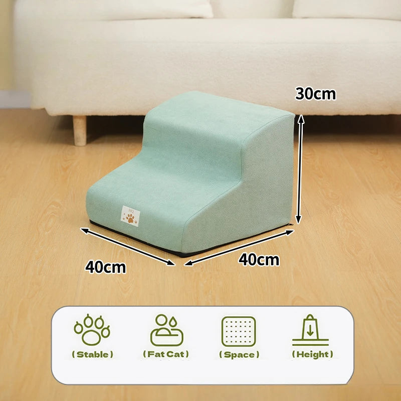 Memory Foam Pet Ramp – 2/3 Step Stair for Dogs & Cats, Removable & Washable