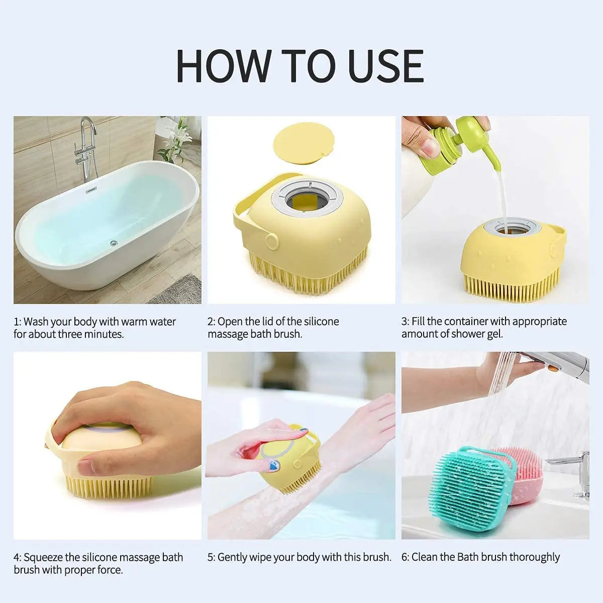 Dog & Cat Bath Brush – Silicone Massage & Shampoo Dispenser