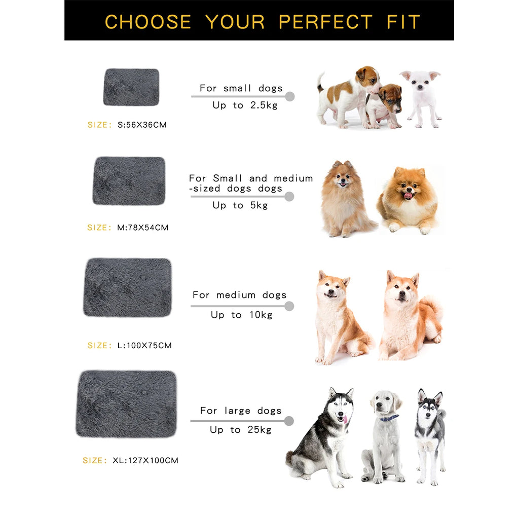 Plush Dog & Cat Blanket | Soft, Warm, Washable Pet Bed Mat
