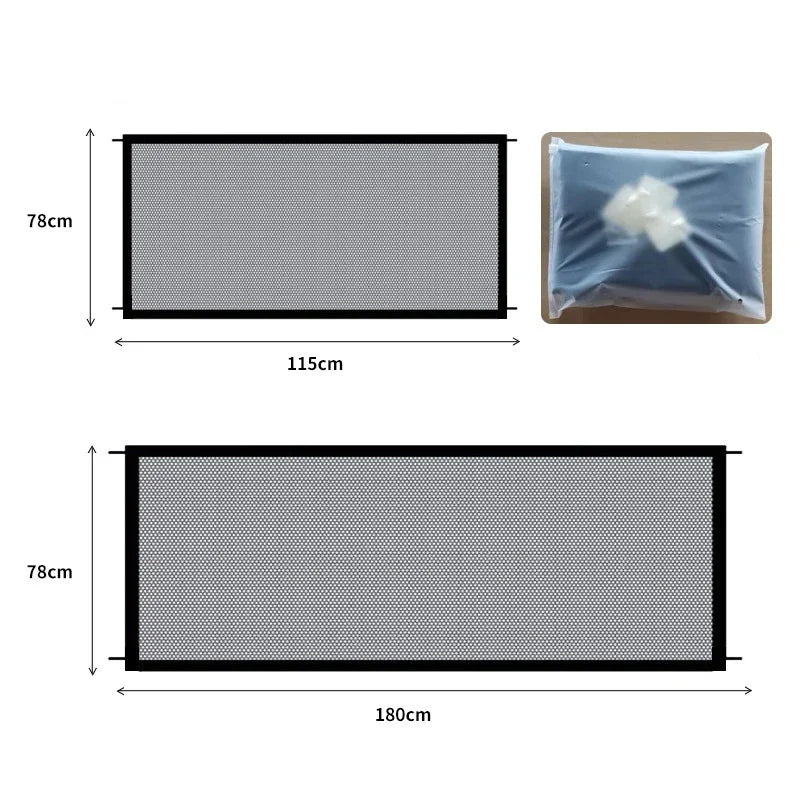 Portable Dog Safety Gate – Breathable Mesh Barrier for Stairs & Play Areas