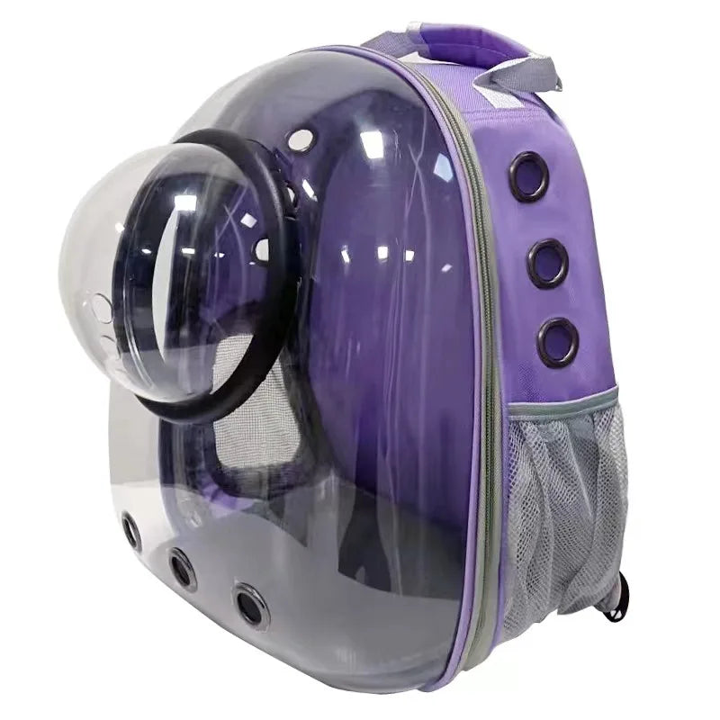 Cat Backpack Carrier – Transparent Space Capsule Pet Travel Bag for Small Cats & Dogs