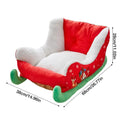 Christmas Sled-Shaped Dog & Cat Bed | Festive Plush Santa Pet Nest