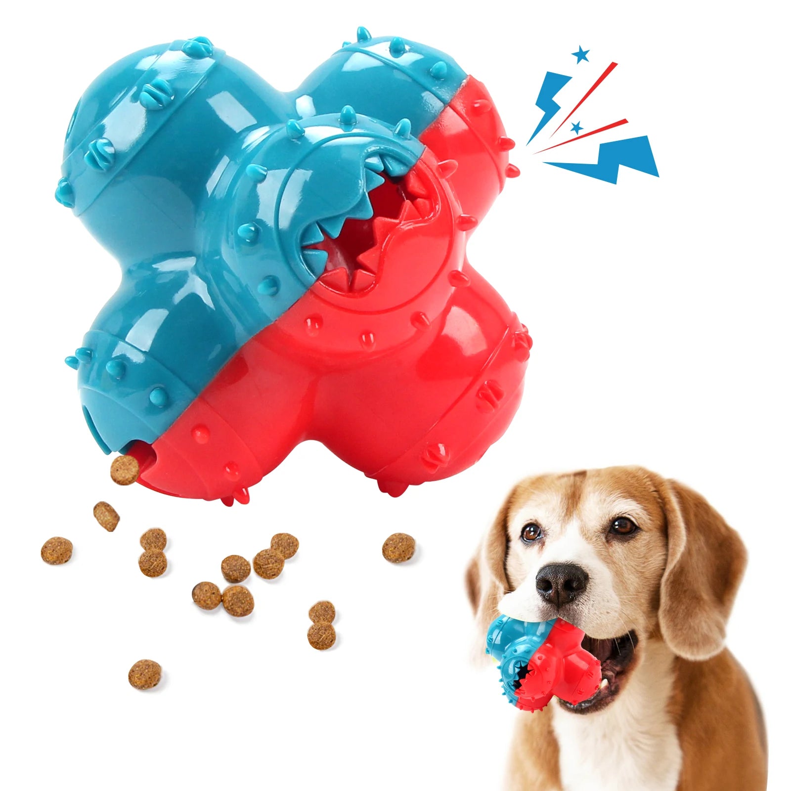 Interactive Dog Chew Toy Ball | Teeth-Cleaning, Sound & Treat Dispenser for Dogs