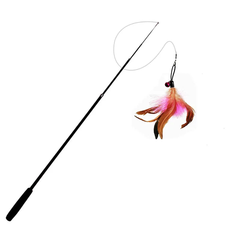 Telescopic Cat Feather Toy – 1.8m Extended Interactive Stick for Cats