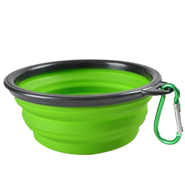 Collapsible Pet Bowl – Portable Silicone Dog & Cat Food and Water Dish with Carabiner